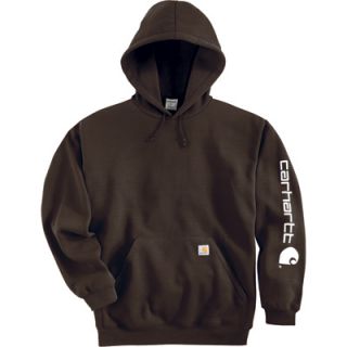 Carhartt Midweight Hooded Logo Sweatshirt   Dark Brown, 3XL, Model# K288
