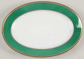 Richard Ginori Contessa Green 13 Oval Serving Platter, Fine China Dinnerware  