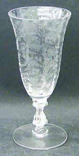 Cambridge Wildflower Clear Juice Glass   Stem #3121, Clear,  Etched,No Gold Trim