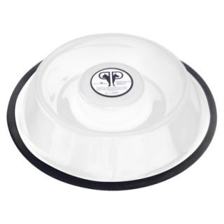 Platinum Pets Stainless Steel Non Embossed Slow Eating Bowl   White