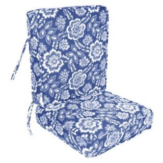 Outdoor Conversation/Deep Seating Chair Cushion   Blue/White Floral
