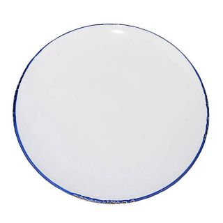 Large Enamel Style Plate Set Of 3 (Blue and whiteUse Dishwasher and microwave safeDimensions 11 inches long x 4 inches wide x 11 inches highWeight 1 pound )