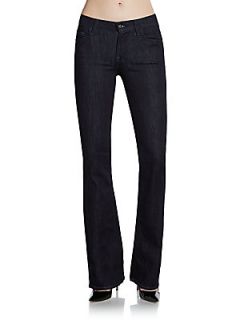 Dark Wash Mid Rise Bootcut Jeans   Rinse