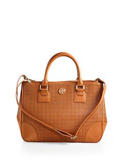Tory Burch Robinson Perforated Tote   Luggage