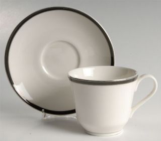Royal Doulton Oxford Midnight Flat Cup & Saucer Set, Fine China Dinnerware   War