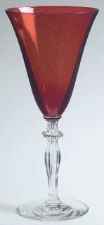 Morgantown Monroe Red Water Goblet   Stem #7690,Red Bowl,Clear Stem