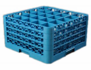 Carlisle Full Size Dishwasher Glass Rack   25 Compartments, 4 Extenders, Blue