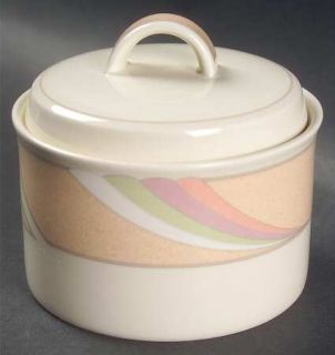 Mikasa New Tempo Sugar Bowl & Lid, Fine China Dinnerware   Intaglio,Multicolor B