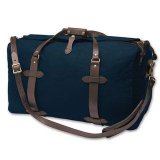 Filson Medium Navy Duffle Bag (NavyMaterials Water repellent heavy duty canvasDimensions 14 inches high x 25 inches wide x 13 inches deepWeight 3 pounds )