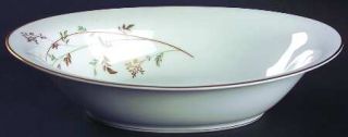 Noritake Florence (Coupe) 10 Oval Vegetable Bowl, Fine China Dinnerware   Green