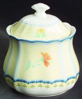 Lenox China Provencal Blossom Sugar Bowl & Lid, Fine China Dinnerware   Flowers,