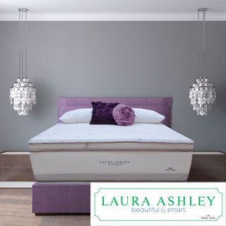 Laura Ashley Periwinkle Euro Pillowtop Super Size Twin size Mattress And Foundation Set (TwinSet includes Mattress and foundationSupport Contour plus encasing coil system   638 individually encased coils (queen coil density) reduce motion transfer to el
