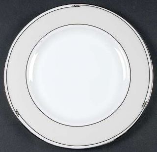 Lenox China Tesoro Salad Plate, Fine China Dinnerware   Platinum Lines, Gold Sla