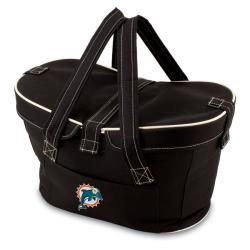 Picnic Time Miami Dolphins Mercado Cooler Basket (BlackDimensions 17 inches long x 9.75 inches wide x 10 inches highWater resistant linerFully removable double sided lidExterior front pocket )