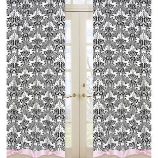 Sophia Pink And Black 84 inch Curtain Panel Pair (Black/white/pinkConstruction Rod PocketPocket measures 1.5 inchesUnlinedDimensions 42 inches x 84 inches Materials CottonCare instructions Machine WashableThe digital images we display have the most a