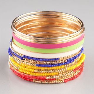 16 Piece Multi/Seed Bead Bangles Multi One Size For Women 234422957