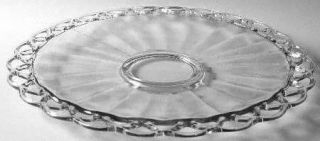 Imperial Glass Ohio Crocheted Crystal Large Torte Plate   Openwork Edges,Harmony