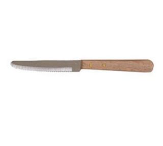 Update International 4 3/4 Steak Knife   Rounded Tip, Wood Handle, Stainless