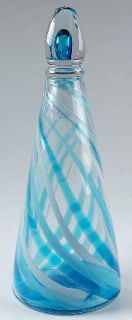 Mikasa Rockswirl Turquoise Decanter & Stopper   Abby Modell,Turquoise&White Swir