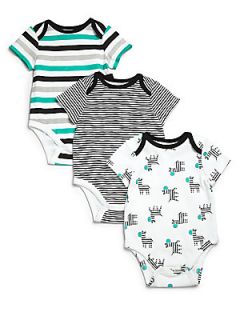 Offspring Infants Three Piece Zebra Bodysuit Set  