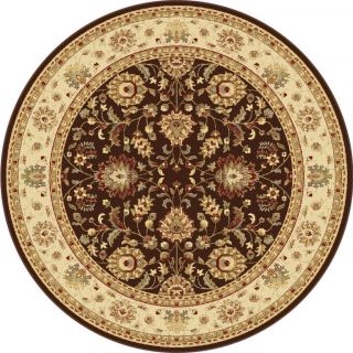 Centennial Brown/ Ivory Round Traditional Area Rug (710)