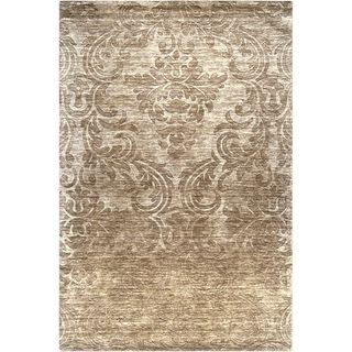 Hand crafted Equinox Brown Wool Rug (2 X 3)