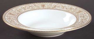 Royal Doulton Sovereign Rim Soup Bowl, Fine China Dinnerware   Gold & White Scro