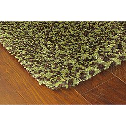 Manhattan Tweed Green/ Brown Shag Rug (5 X 8)