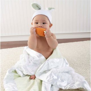 Baby Aspen Bunnies In The Garden Luxurious 3 piece Blanket Gift Set