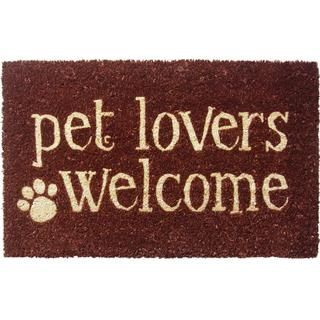 Pet Lovers Welcome Non slip Coir Doormat (17x28 in)