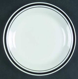 Gibson Designs Basic Living Ii Belmont Black Salad Plate, Fine China Dinnerware