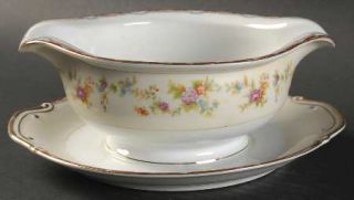 National China (Japan) Jeanine Gravy Boat with Attached Underplate, Fine China D