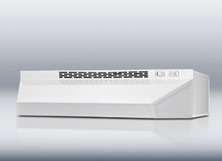 Summit Refrigeration Convertible Range Hood for Ducted or Ductless Use, 20 in Wide, White