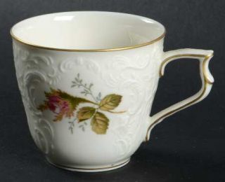 Rosenthal   Continental Moss Rose (Sanssouci, Ivory) Flat Cup, Fine China Dinner