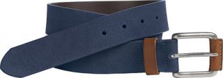 Mens Johnston & Murphy Straight Edge Casual   Navy Suede Belts