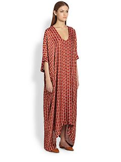 The Row Rika Printed Caftan   Burnt Orange