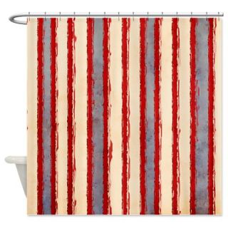  Gray Cream and Red Stripes Shower Curtain  Use code FREECART at Checkout
