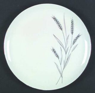 Nasco (Japan) Harvest Dinner Plate, Fine China Dinnerware   Gray Wheat& Leaves,C