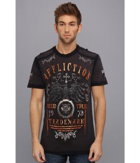 Affliction Tried S/S Crew Neck W/ Taping Mens Short Sleeve Pullover (Black)
