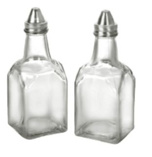 Anchor Vinegar Oil Bottle w/ Stainless Lid, Crystal