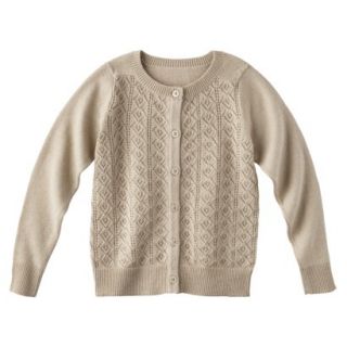 Cherokee Infant Toddler Girls Lace Stitch Sweater   Light Cocoa 3T