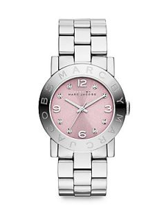 Marc by Marc Jacobs Rose Dial Stainless Steel Bracelet Watch   Silver Pink