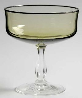 Noritake Rainbow Pale Green Platinum Champagne/Tall Sherbet   Pale Green Bowl, C