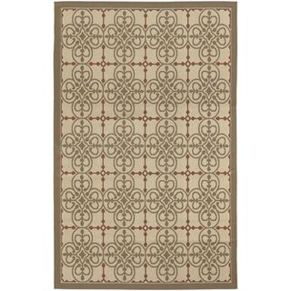 Five Seasons Delray/ Cream sky Blue Area Rug (37 X 55) (CreamSecondary colors Sky Blue and TanPattern FloralTip We recommend the use of a non skid pad to keep the rug in place on smooth surfaces.All rug sizes are approximate. Due to the difference of m