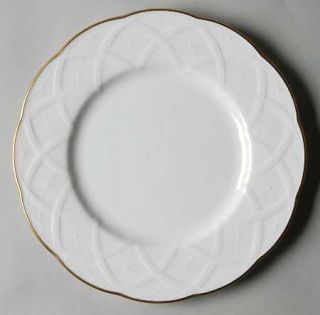 Mikasa White House Gold Salad Plate, Fine China Dinnerware   All White, Embossed