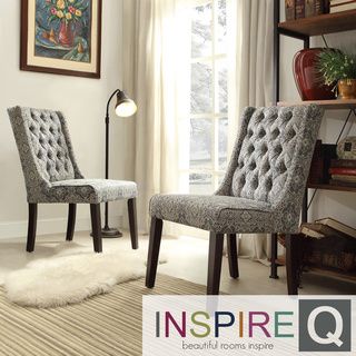 Inspire Q Alya Medallion Floral Tufted Back Hostess Chairs (set Of 2)