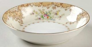 Meito N1602 Fruit/Dessert (Sauce) Bowl, Fine China Dinnerware   Yellow Border,Fl