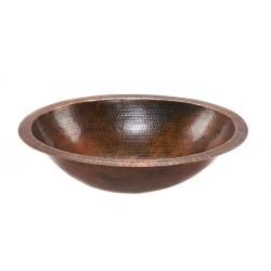 Oval Undercounter Hammered Copper Oil Rubbed Bronze Bathroom Sink (Oil rubbed bronzeModel number LO19FDB )