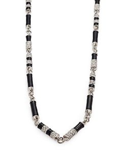 ABS by Allen Schwartz Jewelry Station Necklace   Silver Black