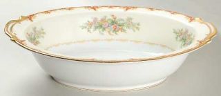 Noritake Dudley 10 Oval Vegetable Bowl, Fine China Dinnerware   Rust Border,Yel